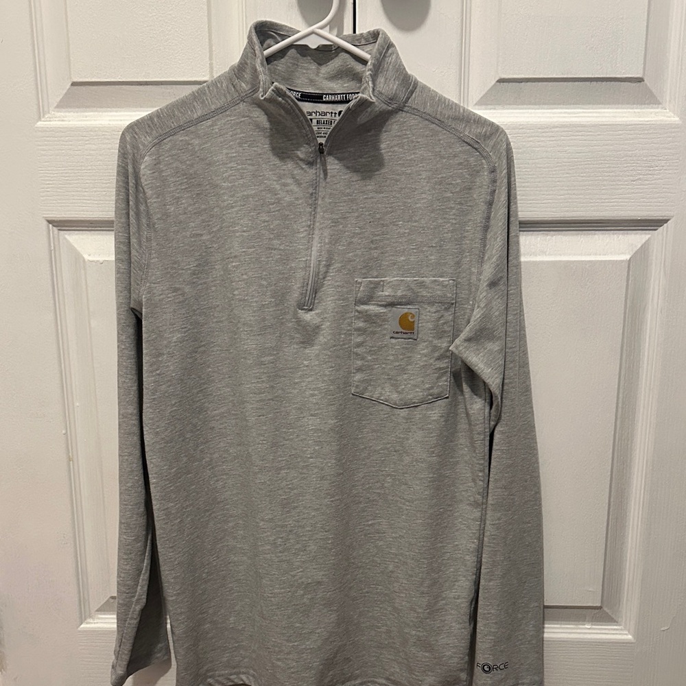 Carhartt Men's Heather Gray Quarter-Zip Pullover